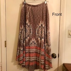 XL Reba maxi skirt earth tones flare elastic waist